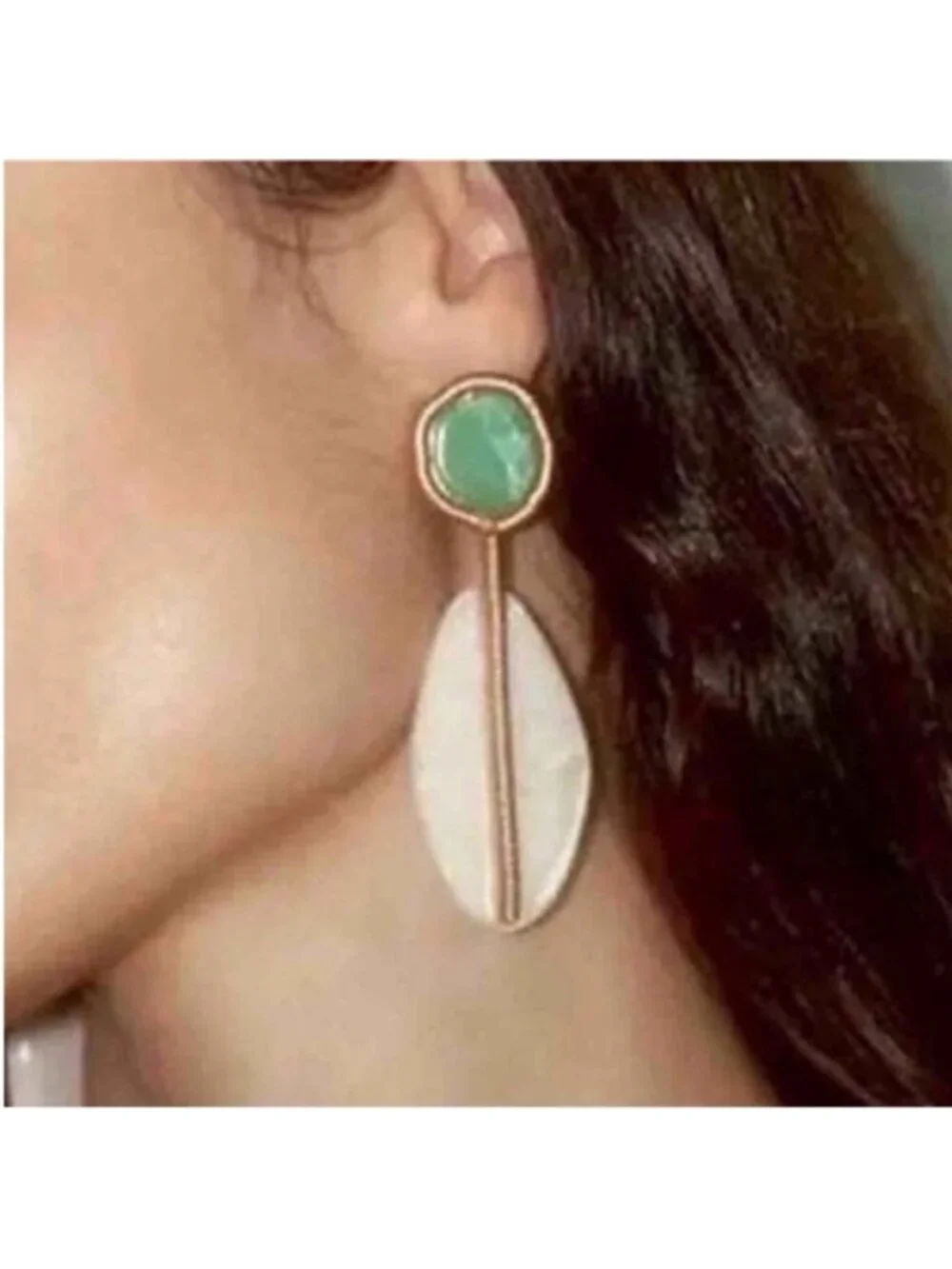 New! Zara Gold Acrylic Drop Earrings (3001) NWOT